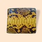 FREE SHIPPING Genuine Snakeskin Leather Men's Bifold Wallet - Yellow