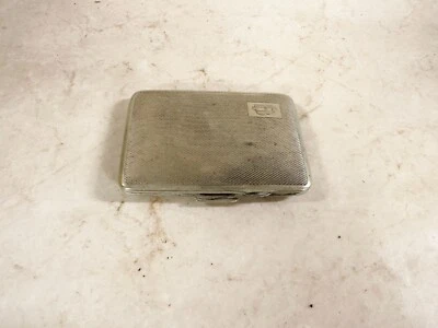 VINTAGE SILVER PLATE PLATED CIGARETTE CASE HOLDER ENGINE TURNED ART DECO - Image 1 of 4