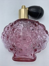 Vtg Floral Embossed Fenton Pink Trellis Glass...