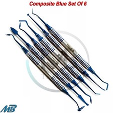 Dental Composite Amalgam Plastic Filling Blue Restorative Lab Instruments Set