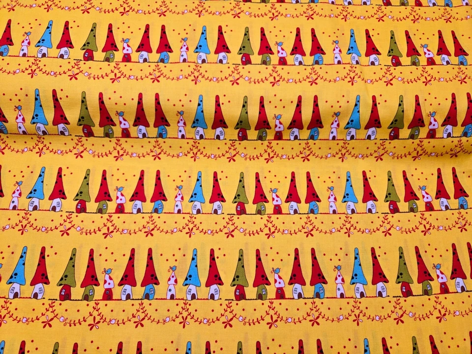 Woodland дома в желтый, WOODLAND от Lecien хлопчатобумажной ткани - на половину ярда - Изображение 2 из 4