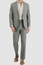  395 Nautica Men's Gray Modern-Fit Stretch Jacket Pants 2-Piece Suit Size 38R