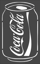 5"x7.5" Clear Plastic Stencil - Coca Cola Can (MC17)*****