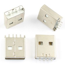 10Pcs USB 2.0 Type A AM Male 4 Pin Panel Mount Socket Connector