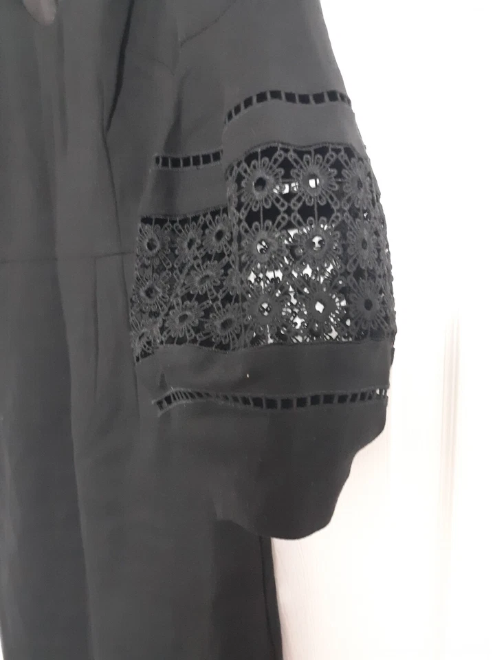 Vestido Vaina Trina Turk Negro Gianna Manga Globo, Talla 4, LBD Bodycon Elastizado Foto 4 de 4