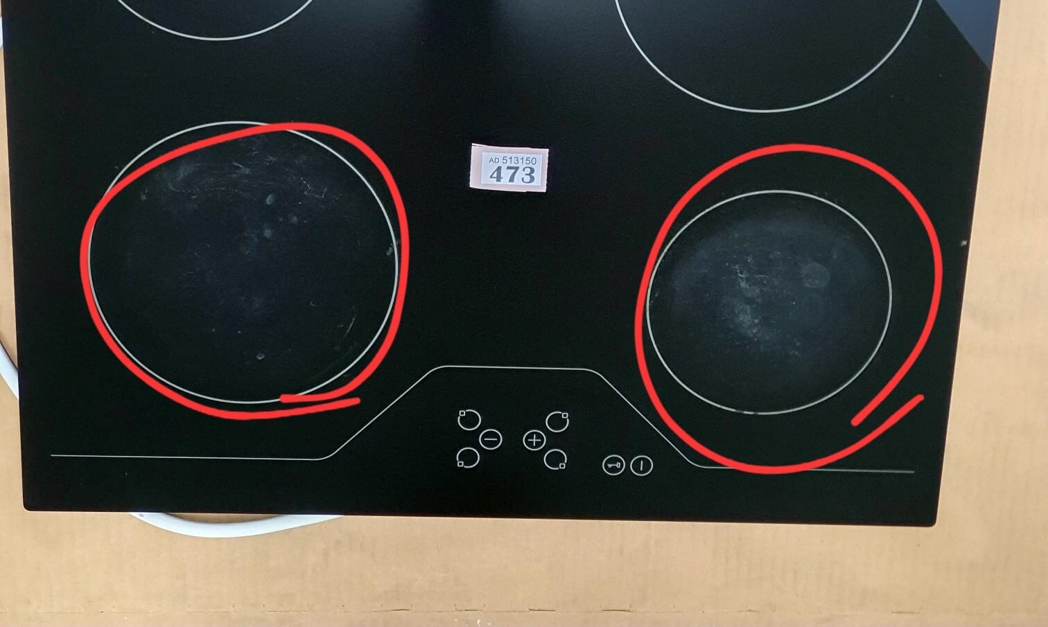 LOGIK Electric Ceramic Hob 4 Burners LCHOBTC22 59cm Black Glass Ceramic