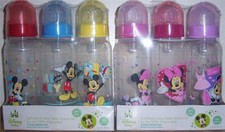 NEW 3PK MICKEY MOUSE OR MINNIE MOUSE 9oz BOTTLES, BABY SHOWER