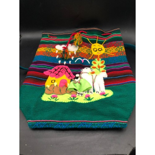 Hippie Adult Kids School Bag Backpack Boho Peruvian Artisan Handmade Woven Xmas - Picture 2 of 9