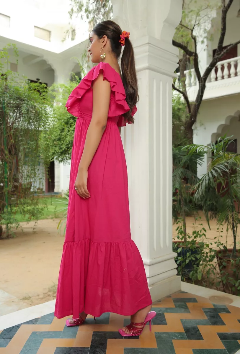 hot pink maxi dress