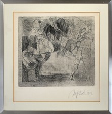 Hrdlicka, Amnon. Themenkreis Bibel. 1972. [Signierte Original-Radierung, gerahmt