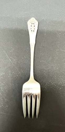 ONE. Wallace Sterling Silver Salad Fork Rose Point 34 Grams No Monograms.     ML