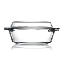 Small Glass Casserole Dish With Glass Lid Round Glass Microwave Safe Bowls wi...