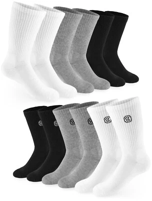 6 Paar Tennissocken Sportsocken Arbeitssocken Herren Damen Socken Baumwolle Mix - Bild 1 von 4