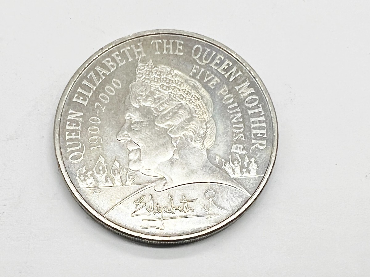 VINTAGE 1900 2000 QUEEN MOTHER £5 COIN FIVE POUNDS CROWN COIN