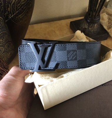 AUTHENTIC LOUIS VUITTON MENS DAMIER GRAPHITE BELT 36/90 | eBay