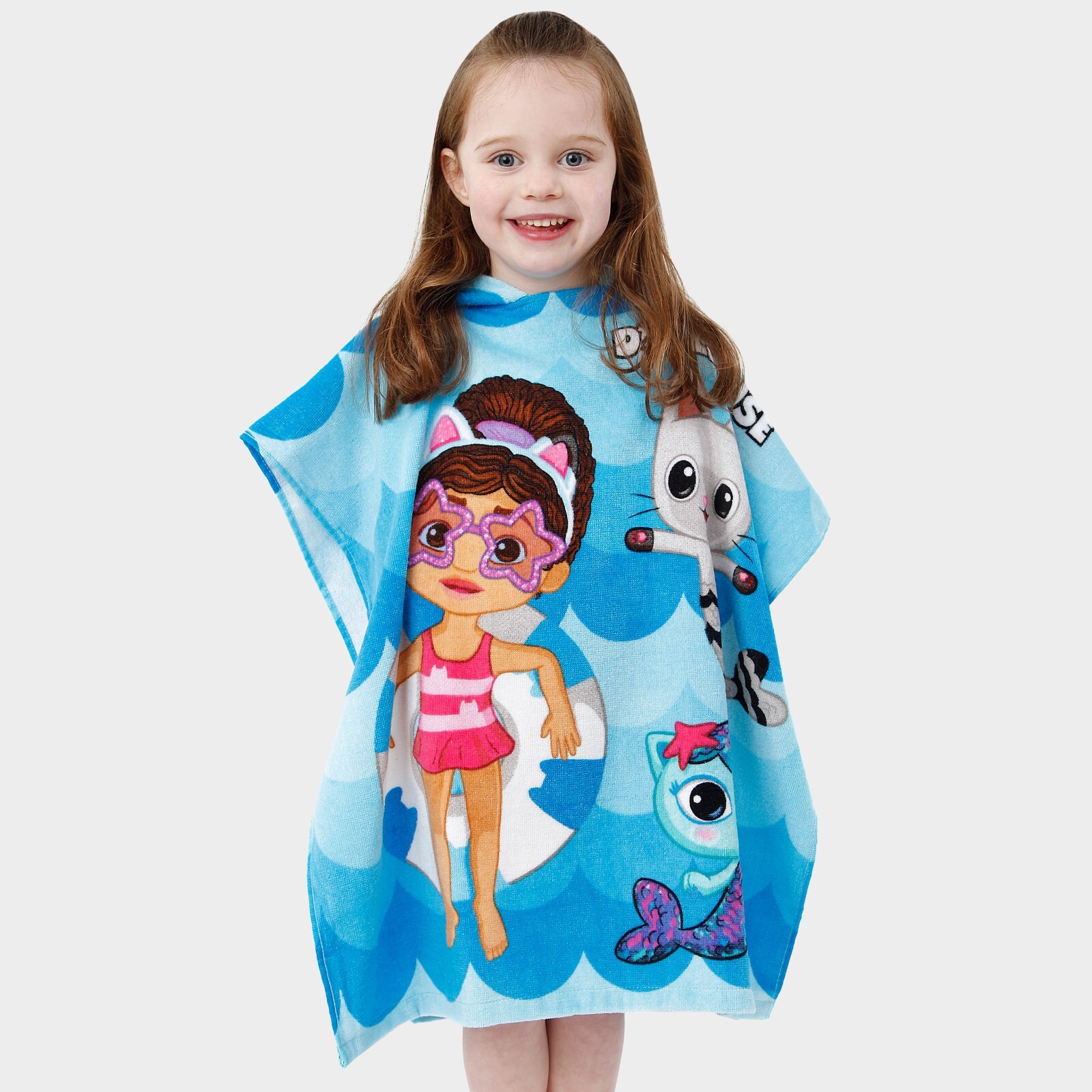 Girls Gabby's Dollhouse Towel Poncho | Gabbys Hooded Towel For Girls
