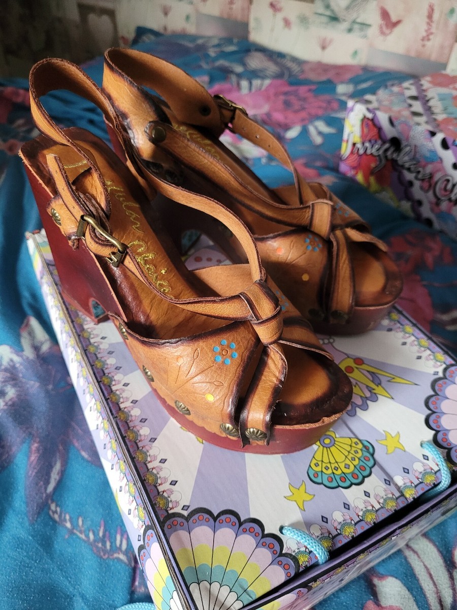 Irregular Choice Wood Platform Sandel Size