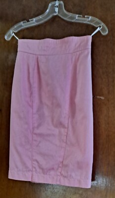 Vertigo pour la ville Pink Cotton Twill Pencil Skirt Sz  36  US 4 Made In France