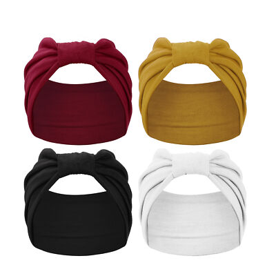 4pcs Yoga Elastic Headbands 5.12inch Wide Black White Red  display picture 1