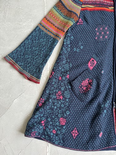 Cardigan évasé Ivko multicolore zippé à capuche laine tricot taille 44 femme - Photo 6/22
