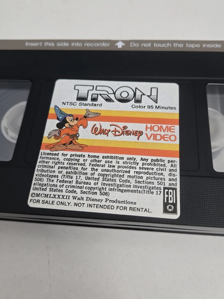 Vtg Tron VHS 1982 Original Release Clamshell Walt Disney Home Video Sci-fi Foto 4 de 4
