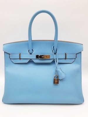 【HERMES】 Hermes Birkin 35 Bleu Jean Blue Clemence Palladium Hardware