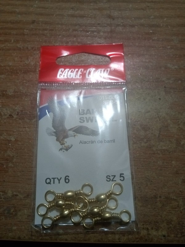 EAGLECLAW BARREL SWIVELS WITH SAFETY SNAP 6PK SIZE 5 - BRASS