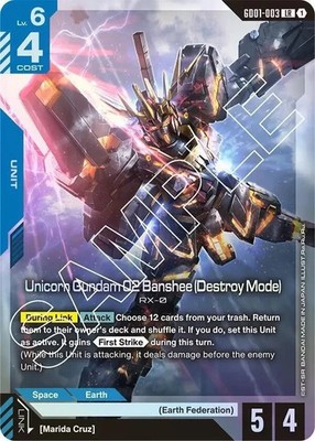 Unicorn Gundam 02 Banshee (Destroy Mode) - New Type Rising  - GD01-003 NM