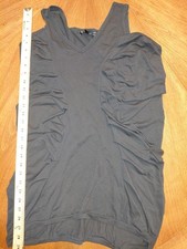 Womens Stunning Little Black Dress Ruffled Sides Shoulder Strap. Medium Size