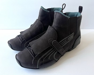 Vintage Rare Puma Phantom Moto 500 Leather Riding‎ Boots Brown Mens Size 12 US Rare Vtg Puma Phantom Moto 500 Riding Boots Side Gore 90s  main image 3