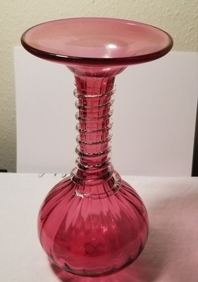 Rossi Cranberry glass flower vase