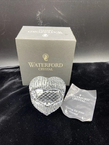Vintage Waterford Crystal Heart Shaped Paperweight