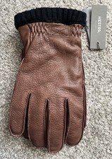 HESTRA Deerskin Leather Gloves size 10 Brand New
