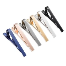6 Pcs Tie Clips for Men, 6 Classic Colors Upgrade Bar, Non-Slip Clip New