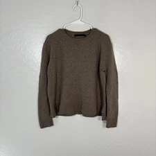 Jenni Kayne Sweater Womens Medium Brown Wool Cashmere Blend Crewneck Knit