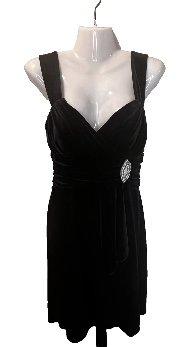 betsy and adam black velvet dress Betsy & Adam Velvet Formal Evening Gown Womens Size 8 Black Wedding Party  Dress
