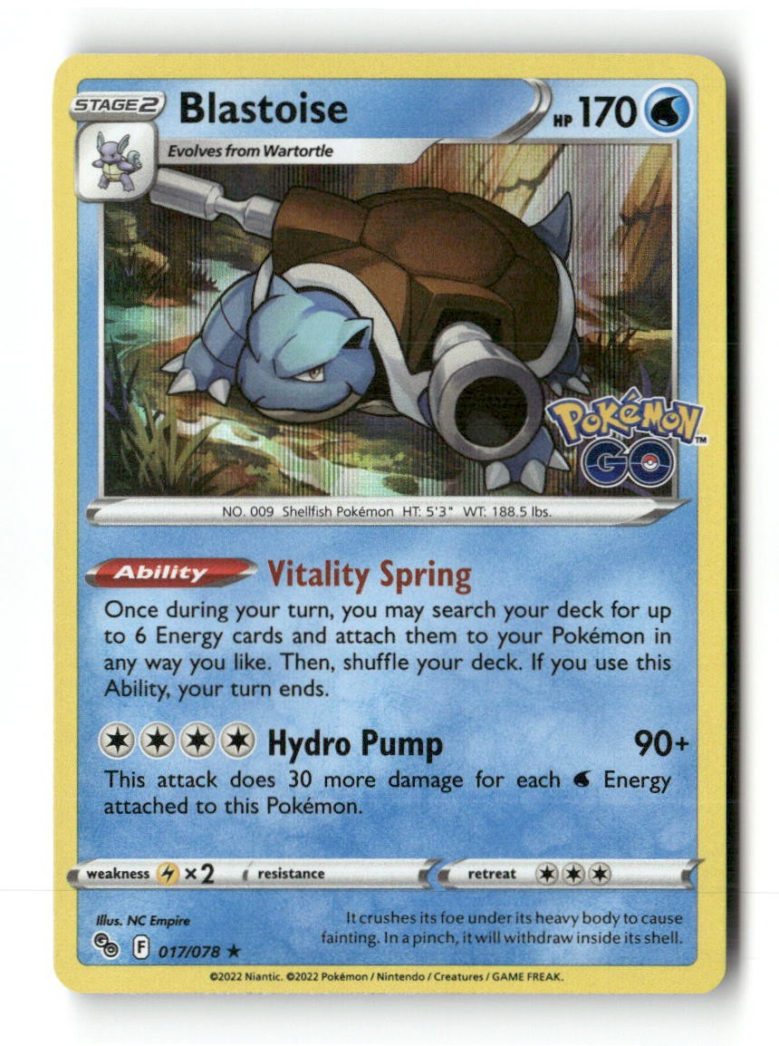 Blastoise 017/078 Holo R Pokemon GO Pokemon NM