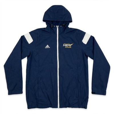 Adidas Heat Soccer Windbreaker Jacke Herren Trackjacket L Navy Weiß Retro