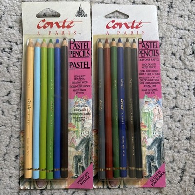 2 NEW packs Conte  A Paris Pastel pencils-6 Ea Pack Dull Hues/Landscape Paysage