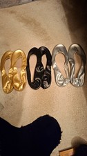 Ballettschläppchen aus Satin Set 3 Paar – Gold Schwarz Silber