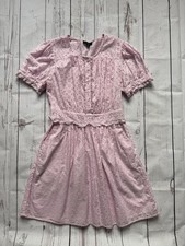 J.CREW Women's  a pink eyelet mini dress short puff sleeves  Baby pink Sz2