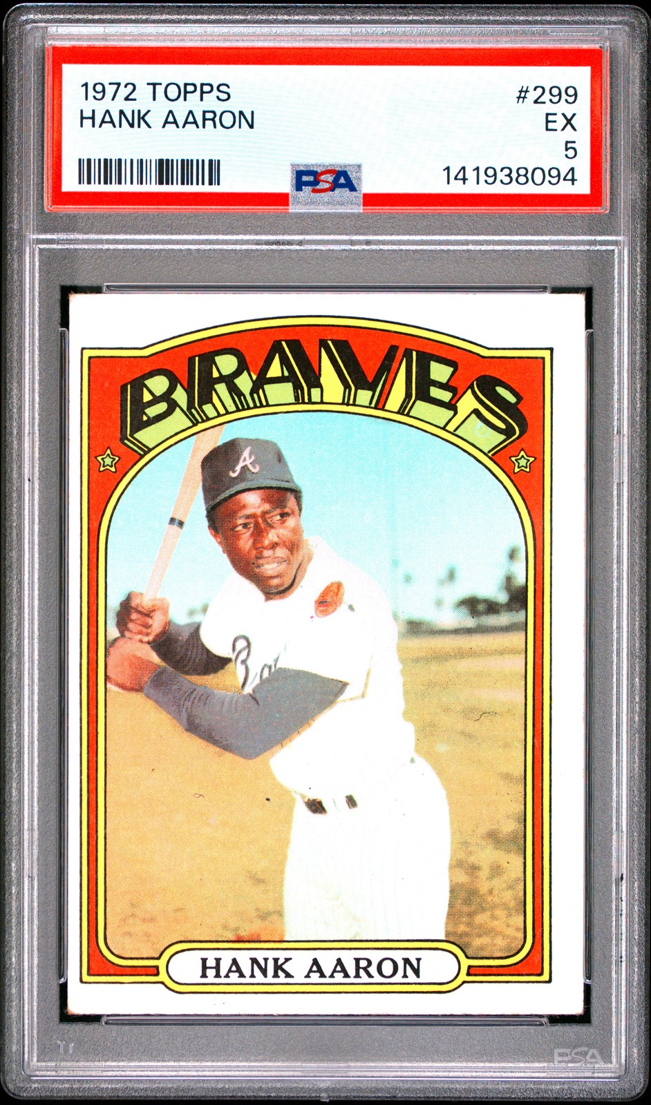 1972 TOPPS #299 HANK AARON PSA 5