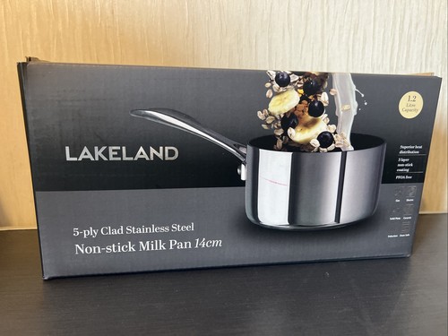 Lakeland 5-Ply Stainless Steel and Aluminium 14cm Milk Pan Brand New & Boxed