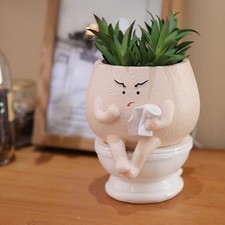 Face Planter Pots Funny Toilet Plant Pot for Indoor Plants,Cute