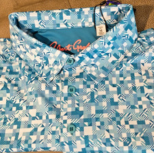 NWT Robert Graham men's Size M short sleeve Performance Clubhouse polo shirt Cl