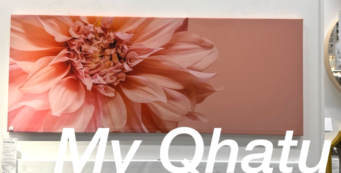 IKEA BJORKSTA Picture Flowers-in Pink 55x22