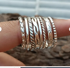 Silver stacking rings, 925 Sterling silver ring, Set Of 8 Rings silver All Size