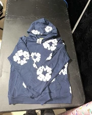 Brand New Denim Tears The Cotton Wreath Hoodie Navy Blue