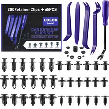 Uolor 265PCS Car Bumper Retainer Clips Plastic Rivets Auto Fasteners Push Retain