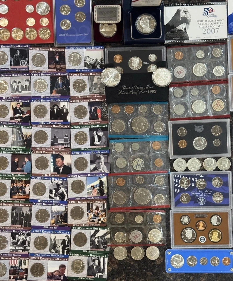 Large Estate Coin Lot Silver, Eagles 90% silver 40% silver proof sets #2 - Image 3 of 4